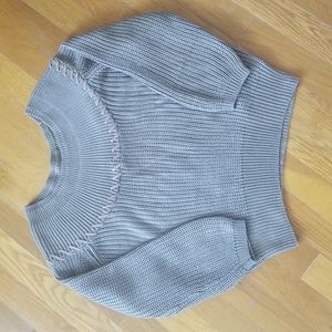 Sweater brown with leather detail